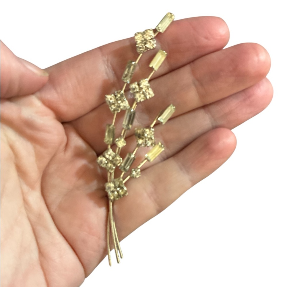 Clear Rhinestone Silver Brooch